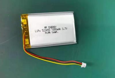 China IEC62133 Rechargeable Lithium Polymer Battery GPS 523450 3.7V 1000mAh for sale