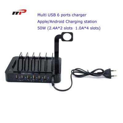 China Multi Device 6 Port 5.0v 8.8a Usb Charging Station Apple Android Ipad Iwatch Use for sale