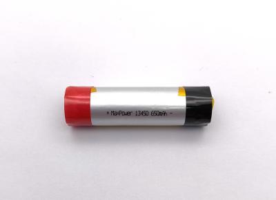 China 13450 3.7V 650mAh E Cigarette Battery 1C Discharge Current for sale