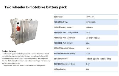 China 130V 51Ah Electric Motorcycle Battery Pack lifepo4 battery cell Te koop
