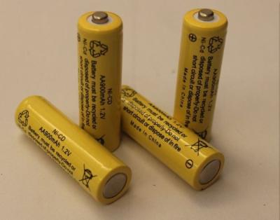 China 1.2V Cylindrical NICD Rechargeable Batteries AA900mAh UL for sale