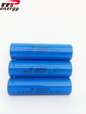China UN38.3 TISI MSDS Rechargeable Lithium Ion Batteries 14500 600mAh 3.7V 80 Ohms for sale