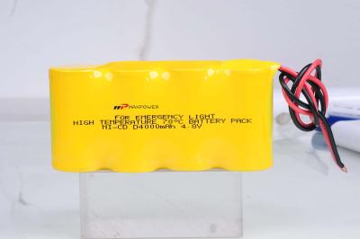 China Emergency Lighting Battery NiCad D4000mAh 4.8V 70 Degree CE for sale