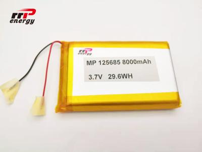 China Bloco recarregável 3,7 V 8000mAh 125685 da bateria do polímero do íon do lítio do perseguidor de GPS à venda
