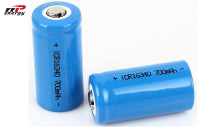 中国 円柱再充電可能な李イオン電池のパック3.7V 16340の700mAh長い寿命 販売のため