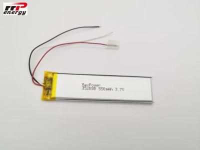 China 3.7V 352080 550mAh Lithium Polymer Battery MSDS UN38.3 12 Months Guarantee for sale