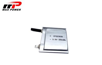 Chine Batterie de CP203830 Li Mno2, batterie de Lipo de puissance élevée de 3.0V 350mAh pour le dispositif d'étiquette à vendre