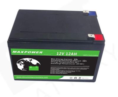 China IP55 153.6wh 12V 12Ah Solar LiFePo4 battery Pack for sale