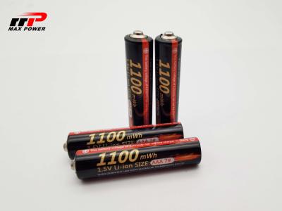 China MSDS 1.5V AAA 500mAh Lithium Ion Rechargeable Batteries for sale