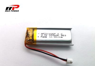 China MSDS 3.7V 701435 300mAh Lithium Polymer Rechargeable Battery for sale