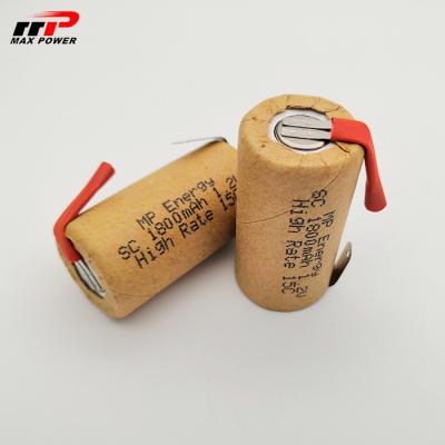 China High Power Nicad Sub C NiCd Rechargeable Batteries 1.2V 1800mAh for sale