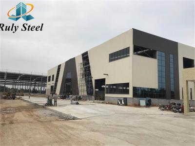 China Prefabricated Multi Storey Steel Frame Construction With Crane for sale