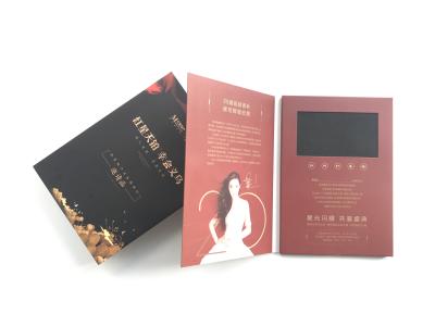 China Paper card style lcd screen 5inch A5 Digital Advertising Branding video brochure video book for conference invitation for sale