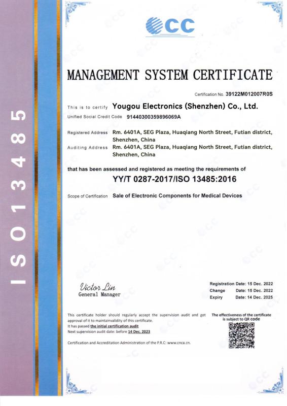ISO13485 - Yougou Electronics (Shenzhen) Co., Ltd.