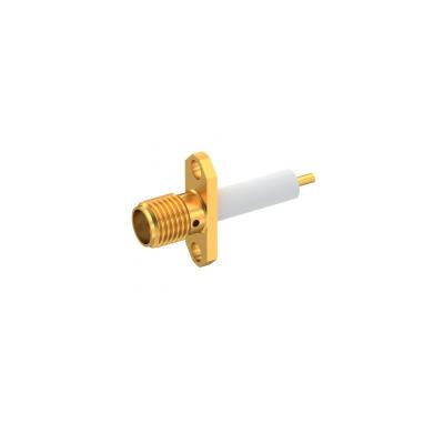 China R125464000 RF Connector SMA 2-Hole Flange Jack Receptacle With Cylindrical Contact for sale
