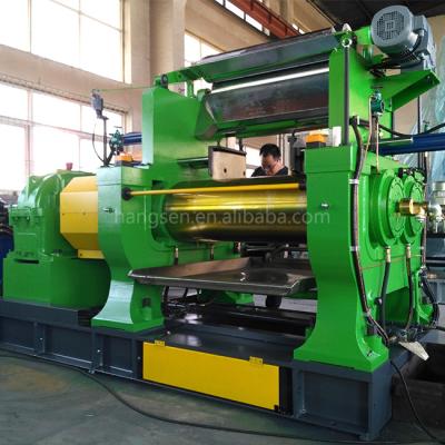 China 560mm Two Roll Mill Rubber Mixing Mill Machine 90KW Green for sale