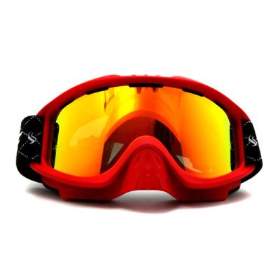 China Durable Sports REVO Mirror Lens Snowboard Goggles Red with Nose Bridge for sale