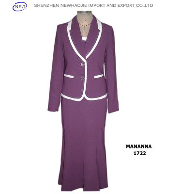 China ladies Pale purple pictures of design skirt suit for sale