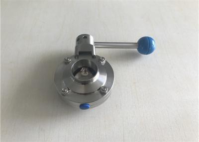 China Manual Type Sanitary Butterfly Valve Threaded Connection For Food Industry for sale