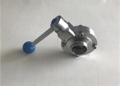 China Pneumatic type Sanitary Butterfly Valve Stainless Steel 304 welded type connection for sale