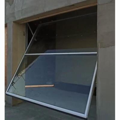 China Canopy Tilt Up Garage Door Toughened Glass Panel Assembled Counterweight System for sale
