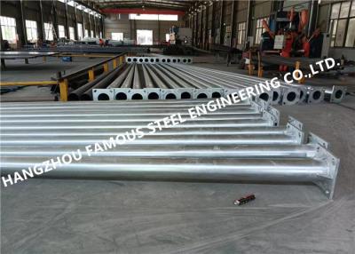 China Q235b Galvanized Metal Street Light Poles Fabrication Truncated Cone Shaped for sale