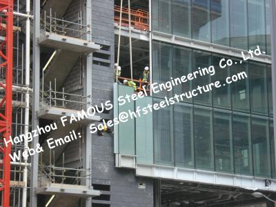 China Structural Aluminum Framed Glass Façade Unitized Curtain Wall System with Low-E Coating Film Insulation for sale