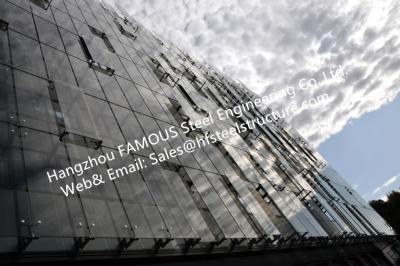 China Edificio de oficinas ventilado doble de la fachada de la pared de cristal con la pared de cortina esmaltada piel doble en venta