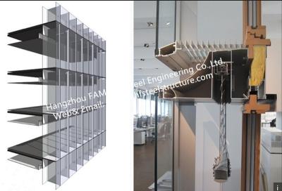 中国 二重ガラス壁の換気された正面のオフィス ビルのガラス カーテン・ウォールの棒はシステムを造りました 販売のため