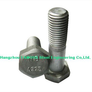 China Perno de acero del hex. de los equipos de edificios con el perno del acero de carbono ASTM A325 A490 en venta