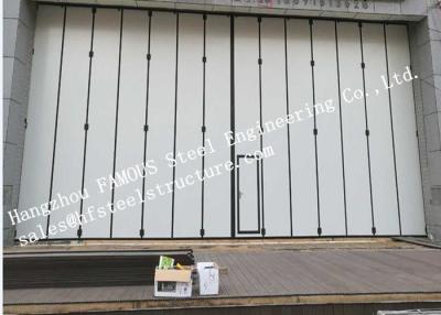 China Aluminum Alloy Frame Upper Track Industrial Accordion Doors For Aircraft Hangar for sale