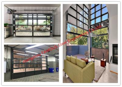 China Aluminum Frame Rolling Door Customized Transparent Door With Tempered Glass Panel for sale