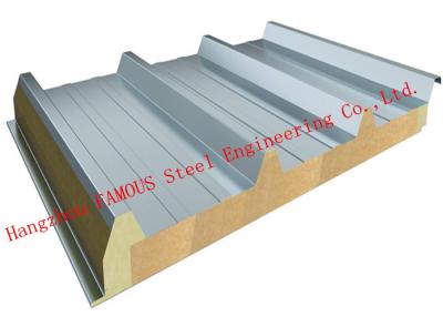China Recycled Usage Fire Resistant Rock Wool Sandwich Panels Easy Installation Roof Systems for sale