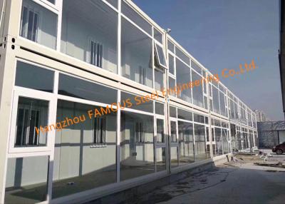 China Foldable Flat Pack Prefab Container House With Glass Facade Decoration For Office Use for sale