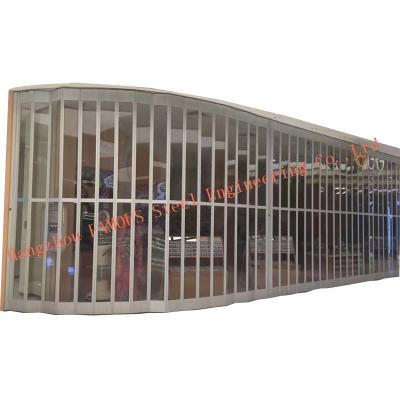 China Commercial Polycarbonate Aluminum Pc Transparent Slat Accordion Folding Sliding Security Shutter Roller Doors for sale