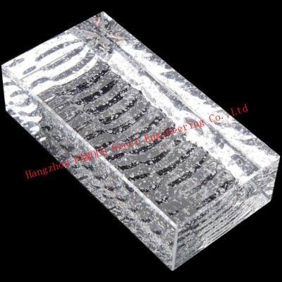Chine brique en cristal décorative de bâtiment clair solide de bloc en verre de 200x100x50mm à vendre