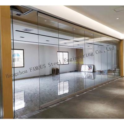 China Büro-Raum-Teiler-Handbuch-bewegliche gleitende Glaswand-Trennwand zu verkaufen