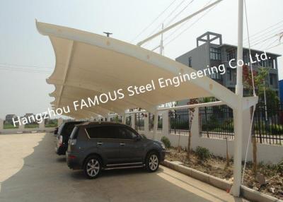 China Waterproof Steel PVDF PTFE Tensile Membrane Structure Car Parking Shed for sale