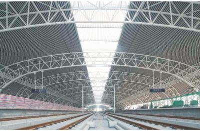 China Prefabricated Modern Industrial Steel Buildings , Wide Span Railway Station Tube Truss for sale