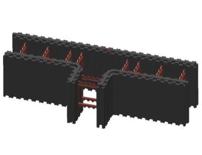 China El hormigón aislado negro forma el tablero recto 90 que la esquina T forma bloques de la estructura de la pared de Icfs en venta