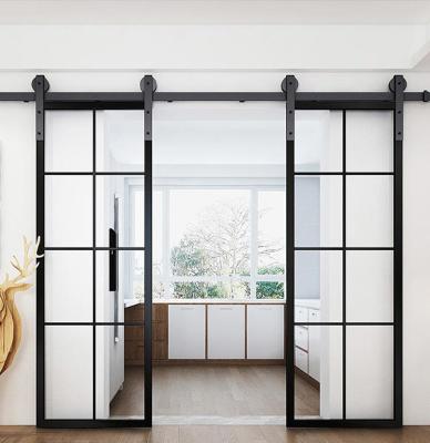China Sliding Toughened Glass Barn Door for House Interior Kitchen Bath Room for sale