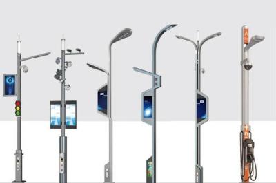 China Customized Outdoor Street Light Smart Poles Metal Street Lighting Lamp Post for sale
