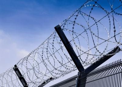 China Y Shape Prison Galvanized Anti Climb Fence With Razor Wire Te koop