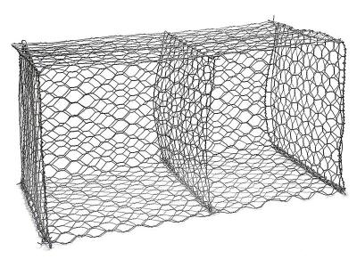 China 60 × 80mm Woven Gabion Baskets 1mx1mx1m Wire For Higher Loading Capacity And Durability zu verkaufen