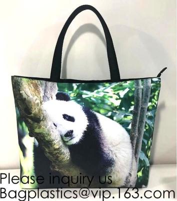China Lady Handbag Woman Color Panda Print Bag,Cute Chinese Panda custom print tote bag,Promotional Custom Logo Printed Organi for sale