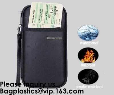 China OEM custom luxury travel money passport safe zipper storage pouch fireproof document bag Pouch Money Fiberglass Fire Saf for sale