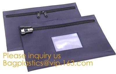 China Black Briefcase Style Locking Document Bag Bank Locking Security Deposit Bags Zipper Pouch Security Utility Bank Deposit for sale