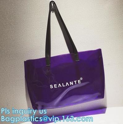 China Personalized Monogrammed Beach Clear PVC Bag, Korean style clear beach bag, vinyl waterproof beach bag, beach tote, tote for sale