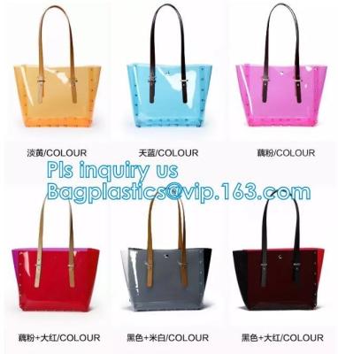 China PVC Shopping Bag Security Work Tote Shoulder Bag Womens Handbag, pvc transparent women summer handbag, tote shopper bags for sale