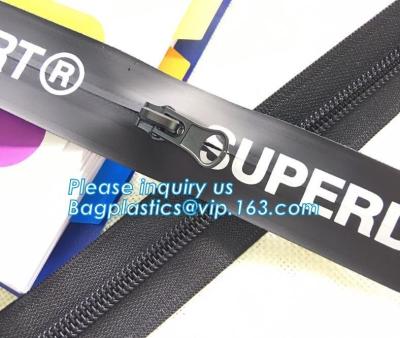 China Waterproof heat seal apparel packaging seal with slider zip, pvc zipper lock slider/Resealable PVC Slider Zip seal zip for sale